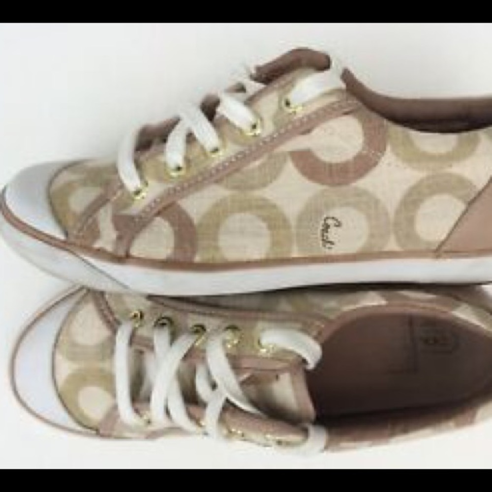 Coach Barrett Canvas Leather Trim Sneakers Size 9B
